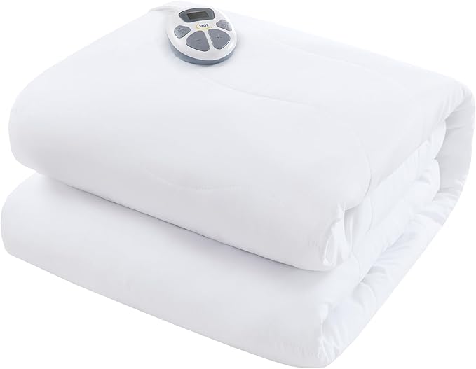 Serta Heated Mattress Pad Twin XL - Deep Pocket, 10 Heat Settings, Auto Shut Off, ETL Certified, Machine Washable, White