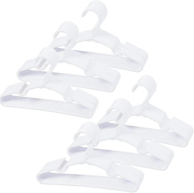 60 pcs White Baby Nursery Closet Hangers,Non-Slip Laundry Infant Pant Hanger for Newborn Clothes,Ultra-Thin Child Coat Hanger for Girl Boy Toddler Kids by VIIBASE