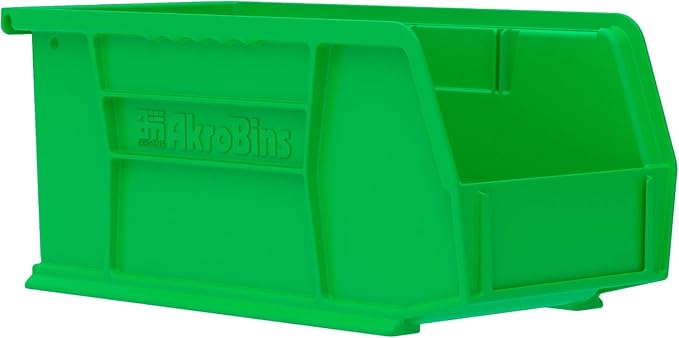 Akro-Mils 30230 AkroBins Plastic Storage Bins, Space-Saving Stackable Bins for Garage, Pantry, Craft Organization, 11" x 5" x 5", Green, 12-Pack - Image 9