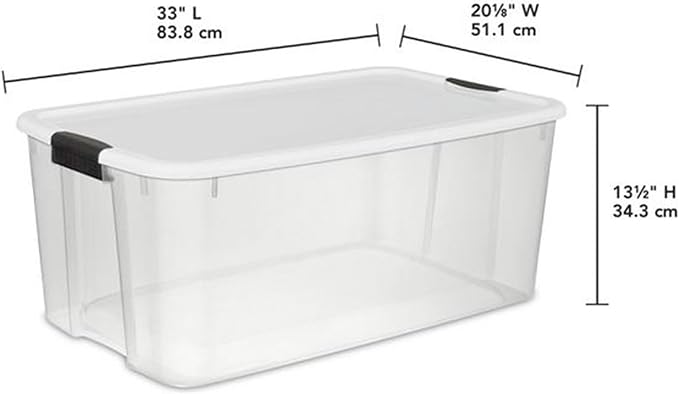 Sterilite 12-Pack Ultra Latching Box, Storage Bins with Lids, Clear Plastic, 116 Quart - Heavy-Duty Organizing Containers for Closet, Bathroom, and Office - Image 2