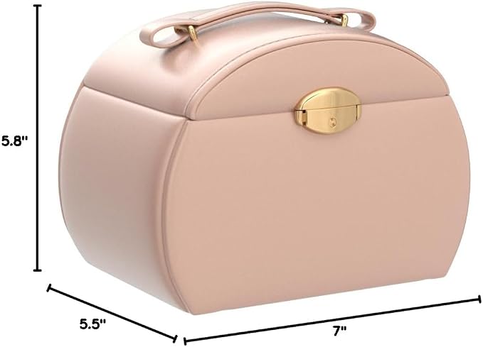 Vlando Musical Jewelry Box with Spinning Ballerina, Lockable Girls’ Jewelry Organizer for Necklaces Rings and Hair Accessories, Gift for Girls and Kids, Pink - Image 9