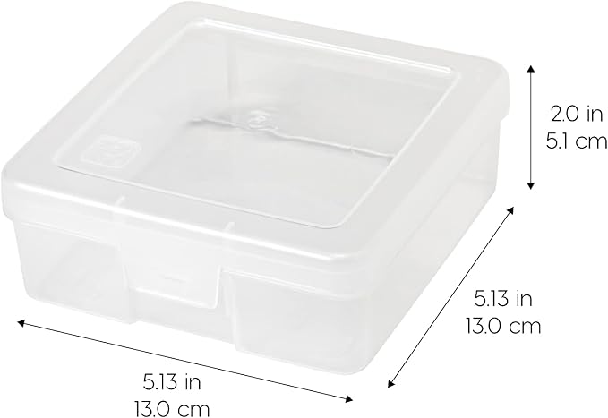 IRIS USA Pencil Case Boxes, 10-Pack, |Made in USA|, Plastic Bead Organizing Containers with Snap Lid for Arts, Crafts, Ephemera, Stickers, & Dance Cheer, Clear - Small - Image 2