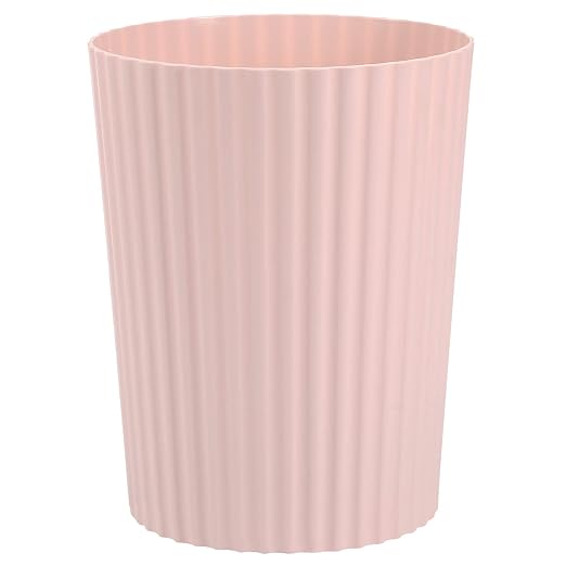JiatuA Small Trash Can Plastic Wastebasket Round Garbage Container Bin for Bathroom, Kitchen, Bedroom, Home Office, College Dorm, Pink by JiatuA