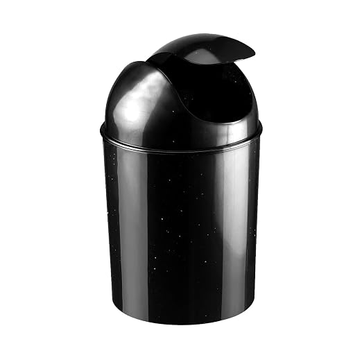 Umbra 1.25 Gallon Mini Waste Can with Removable Swing-Top Lid - Small Garbage Bin for Kitchen, Bathroom, Bedroom, Office - Compact Trash Can Fit Under Tables & Counters - Galaxy Black by Umbra