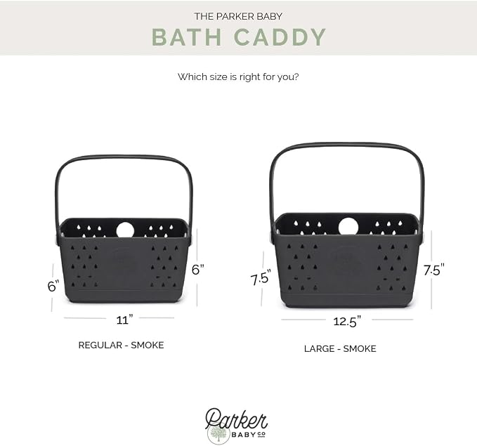 Parker Baby Large Bath Caddy | BPA Free & Food Grade Shower Caddy Organizer for Toys & Supplies | Quick-Dry, Sturdy & Perfect Size Shower Basket w/Handle in Neutral Colors - Image 7