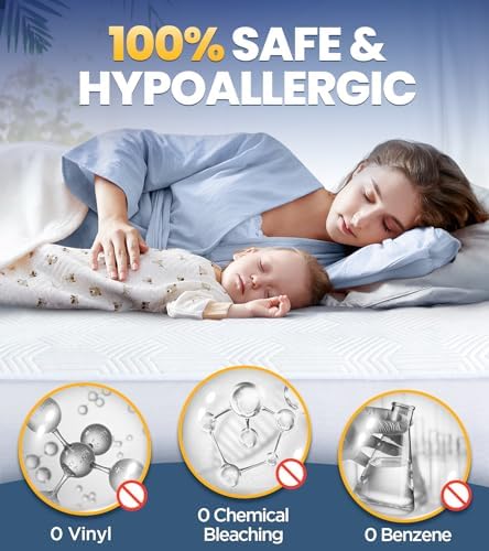 100% Waterproof Mattress Protector with High Resistance to Liquid, Breathable 3D Air King Mattress Protector, Ultra Soft Cooling Mattress Cover Hypoallergenic Quiet Bed Cover Fits 6"-21"