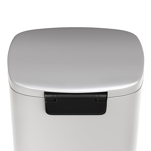 Garvee 13 gal / 50 L Metal Kitchen Trash Can with Lid, Large Rustproof Garbage Can for Kitchen, Step-on Trash Bin with Inner Bucket, Rear Handle, Soft Close Lid, White - Image 7