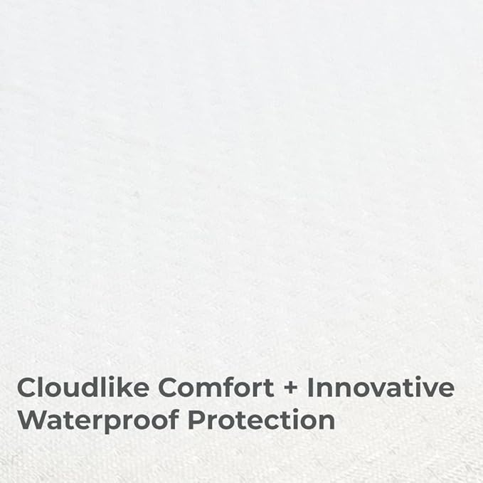 Cariloha Luxurious Aloha Soft Mattress Protector | White | Twin | Waterproof Top | Deep Pocket Design | Corner Active Band