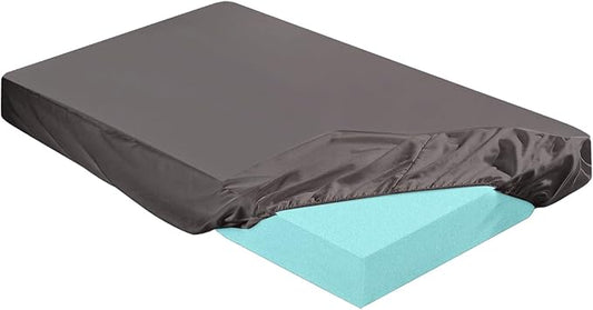 2-3 Inch Mattress Topper Cover (Only Cover) Memory Foam Protector Microfiber Memory Foam for Latex Mattress Topper Gel RV(Full 75 x 52 Inch,Dark Gray)