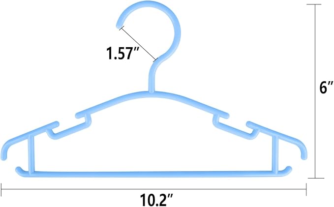 GoodtoU Baby Hangers, 60Pack Blue Baby Clothes Hangers for Infant Kids for Closet Coat Child Hanger Plastic Small Clothes Organization - Image 2