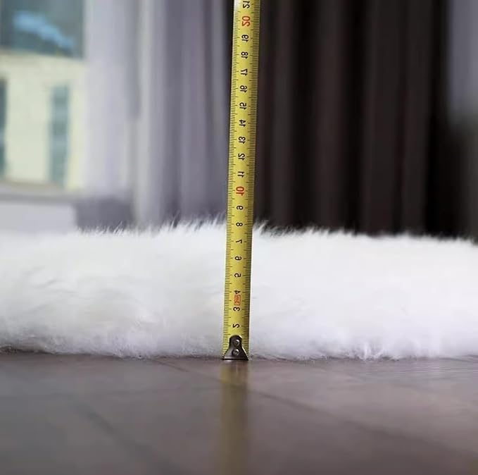 Sheepskin Wool Mattress Topper (203X96cm, Queen, White, Breathable, Dry Clean Only)