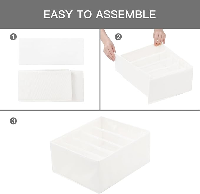 Qozary Jeans Pants Organizer for Closet, 4 Pack Drawer Organizers for Clothing, 5 Grids Wardrobe Clothes Organizer, Jean Organizer for Closet, Deep Drawer, Clothes Organizer for Shirts, Legging - Image 4