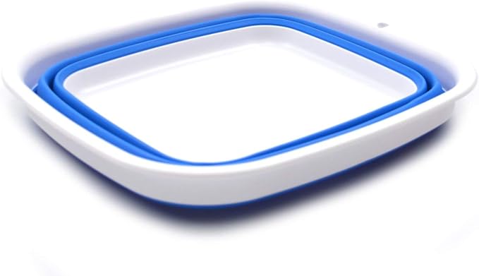 SAMMART 7.7L (2 Gallon) Collapsible Tub - Foldable Dish Tub - Portable Washing Basin - Space Saving Plastic Washtub (Blue, S) - Image 2