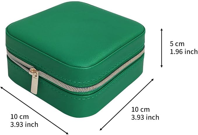 TRODANCE Jewelry Travel Case with Mirror,Small Travel Jewelry Organizer, Portable Jewelry Box Travel Mini Organizer Portable Display Storage Box For Rings Earrings Necklaces (Green) - Image 3