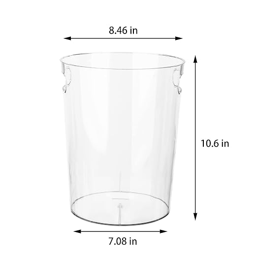 Anyoifax Small Trash Can Plastic Wastebasket 1.5 Gallon Round Garbage Container Bin with Handles for Bathroom, Bedroom, Kitchen, College Dorm, Office, Craft Room - Clear, 2 Pack - Image 3