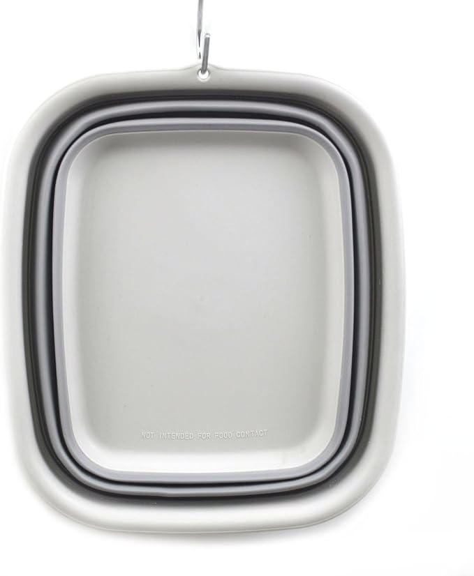 SAMMART 9.45L (2.5 Gallon) Collapsible Tub - Foldable Dish Tub - Portable Washing Basin - Space Saving Plastic Washtub (Grey, M) - Image 7