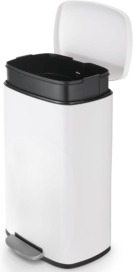 13.2 Gal Kitchen Trash Can, 50L Recycling or Garbage Bin, Brushed Stainless Steel Waste Basket, Soft&Quiet Close Dustbin, with Step-On Pedal, Removable Inner Bucket, for Home, Office, Living Room by ComfyCorner