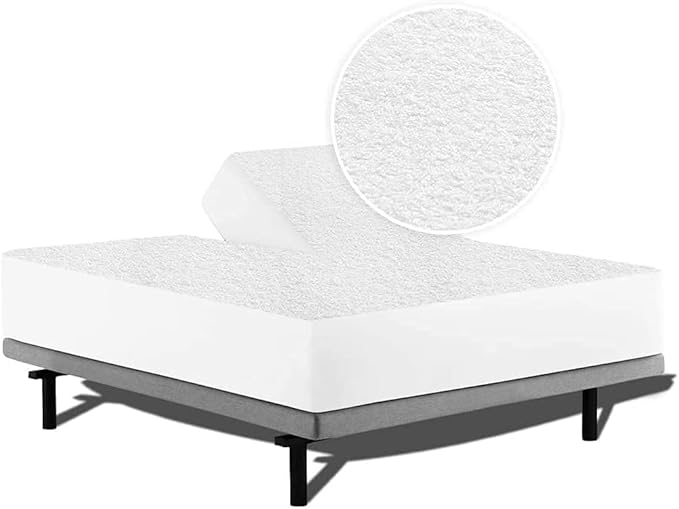 Split Head Waterproof Mattress Protector California King 30 Inch Top Split - 18 Inches Deep Pocket Upper Flex Soft Padded Topper Noiseless Fitted Matress
