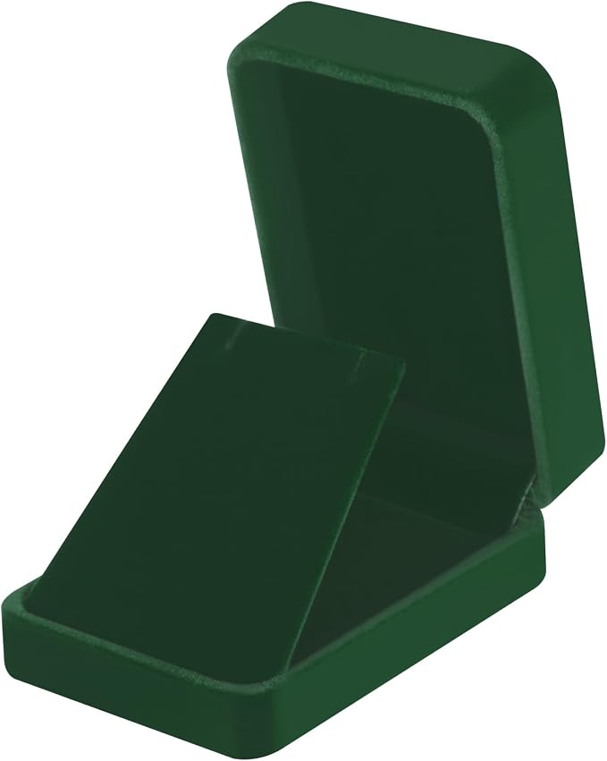 LETURE 2 Pieces Velvet Jewelry Gift Boxes for Necklace Pendant Earring Bracelet, Small Jewelry Storage Display Case for Christmas Wedding Engagement Birthday Anniversary (Green) - Image 3