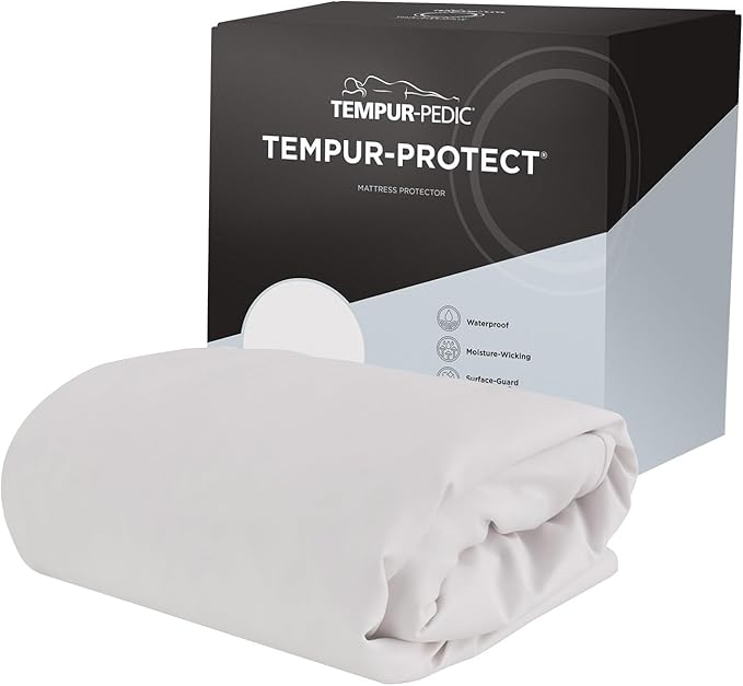 Tempur-Pedic TEMPUR-Protect Waterproof Mattress Protector, Full, White
