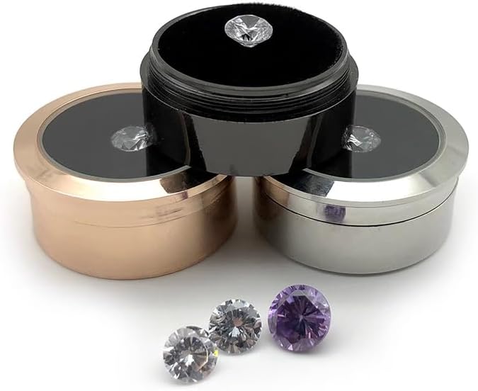Small Loose Diamond or Gemstone Display Box Case Holder Show Container Metal (Gold- 1.3x0.5) - Image 6