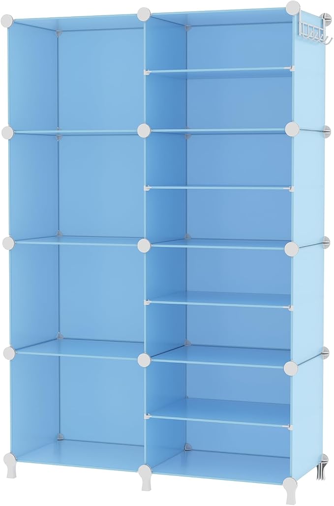 AWTATOS Closet Organizer 8 Cube Storage Shelves Closet Storage Clothes Organizers Stackable Cubby Shelving for Closet Bedroom Living Room Blue by AWTATOS