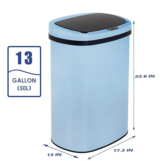 BestOffice Kitchen Trash Can with Lid, 13 Gallon Automatic Garbage Can for Bathroom Bedroom Home Office 50 Liter Touch Free High-Capacity Brushed Stainless Steel Waste Bin - Image 5