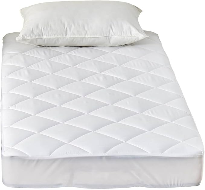 Kingnex RV Bunk Mattress Topper with Reversible Surface for Narrow Twin Bed Fluffy Matress Cover Quilted Fitted Mattress Pad