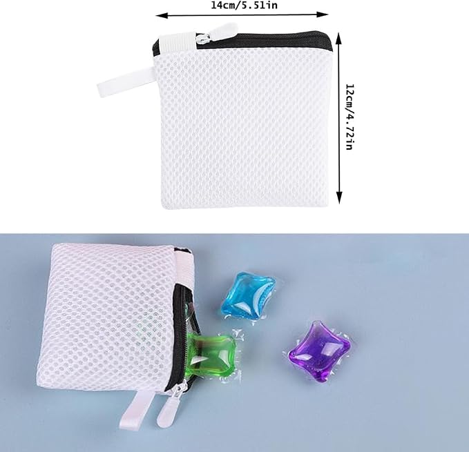 2 Pack In-Wash Scent Booster Beads Laundry Bag with Zipper Laundry Detergent Pacs Wash Bags for Soap Pacs Pods Sheets Scent Crystals Washing Machine Cleaner Descaler Deep Cleaning Tablets - Image 2