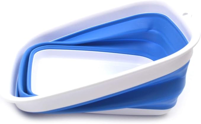 SAMMART 7.7L (2 Gallon) Collapsible Tub - Foldable Dish Tub - Portable Washing Basin - Space Saving Plastic Washtub (Blue, S) - Image 3