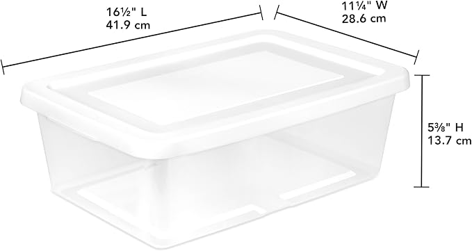 Sterilite 30 Pack Storage Box, 12 Quart Stackable Tote, Clear Plastic Container with Secure Snapping Lids for Home and Office Organization, White - Image 3