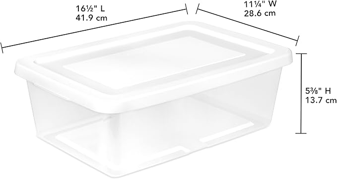 Sterilite 45 Pack Storage Box, 12 Quart Stackable Tote, Clear Plastic Container with Secure Snapping Lids for Home and Office Organization, White - Image 3