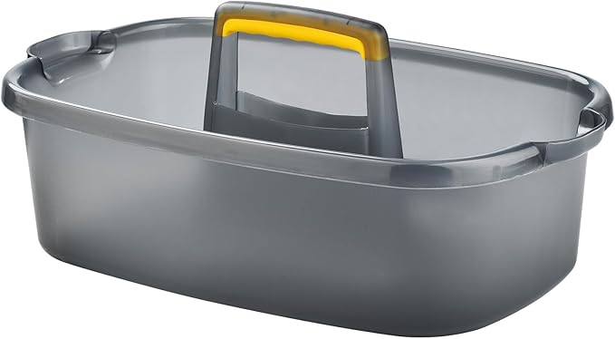 ALINK Plastic Cleaning Storage Caddy with Handle, Large Shower Caddy Basket Organizer for Dorm, Bathroom, Tool, Garden, Kitchen, Cleaning Supplies - Transparent Gray by ALINK
