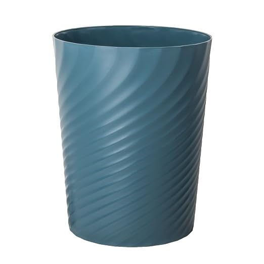 UUJOLY Plastic Trash Can Wastebasket, Garbage Container Basket for Bathrooms, Kitchens, Offices, Kids Rooms, Bluish Green by UUJOLY