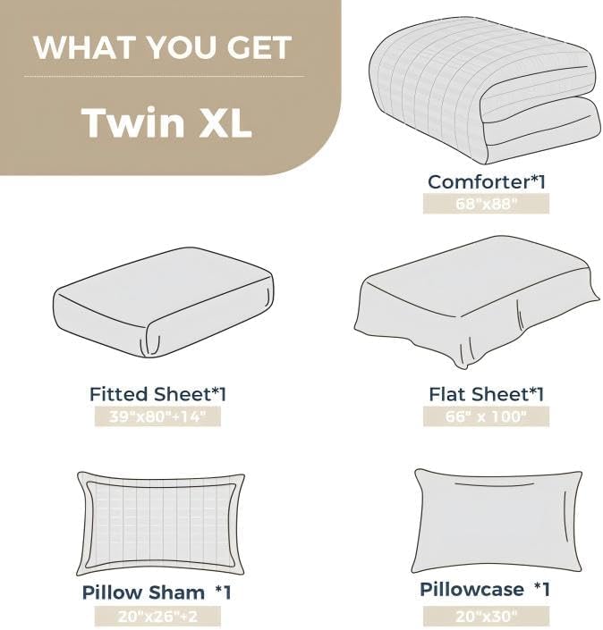 HYMOKEGE Dark Green Twin XLComforter Set Seersucker 5 Pieces, All Season Luxury Bed in a Bag for Bedroom, Bedding Set with Comforter, Sheets, Pillowcase & Sham