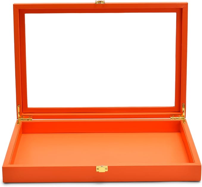 Oirlv Clear Lid Flat Jewelry Tray Stackable Display Storage Box Premium Leather Drawer Insert Jewelry Display Box for Rings Earrings Necklaces Bracelet Women Gift by Oirlv