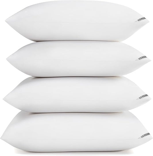 Piwaal Luxury Hotel Pillows for Sleeping 4 Pack,Bed Pillows Standard Size Set of 4,Down Alternative Filling,Pillows for Back,Stomach or Side Sleepers