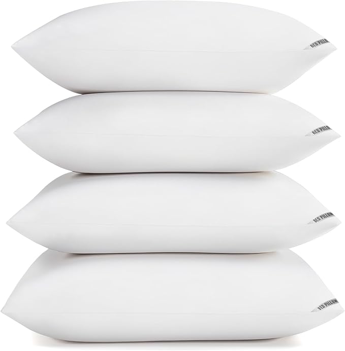 Piwaal Luxury Hotel Pillows for Sleeping 4 Pack,Bed Pillows Queen Size Set of 4,Down Alternative Filling,Pillows for Back,Stomach and Side Sleepers