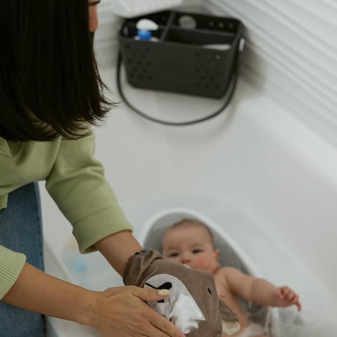 Parker Baby Bath Caddy | BPA Free & Food Grade Shower Caddy Organizer for Toys & Supplies | Quick-Dry, Sturdy & Perfect Size Shower Basket w/Handle in Neutral Colors - Image 2
