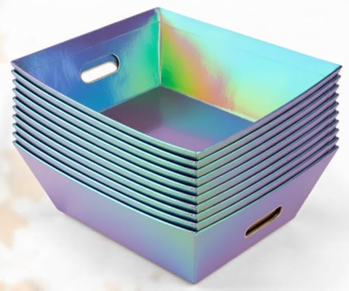 10PACK laser Baskets For Gifts Empty, 10x12” Thick Gift Basket Empty Gift Baskets for Christmas by AFOROEOA