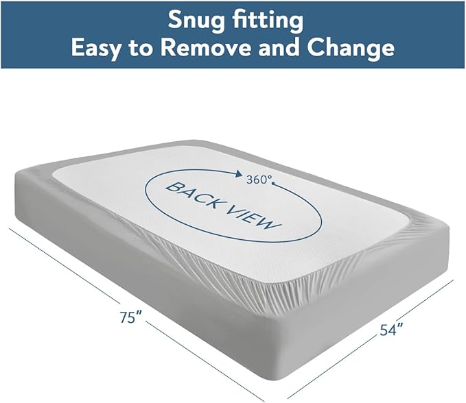 Full Mattress Pad, Soft Quilted Air Mattress Topper Full with Extra Deep Pocket, Breathable and Noiseless Air Mattress Cover Mattress Pad Fits Up to 23 Inch, Grey