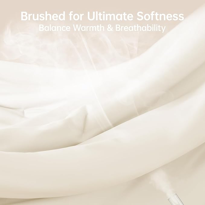 MUXHOMO Full Comforter Sets, All Season Ultra Soft Down Alternative Bedding - 3 Piece Lightweight Bed Set Includes 1 Comforter (82"x86") and 2 Pillow Shams (20"x26"), Ivory