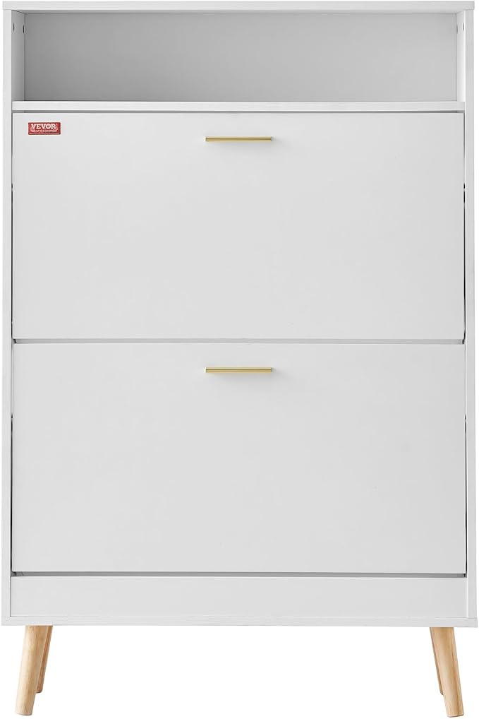 VEVOR Shoe Storage Cabinet for Entryway, 31.5" D x 9.4" W x 47.3" H, White - Image 9
