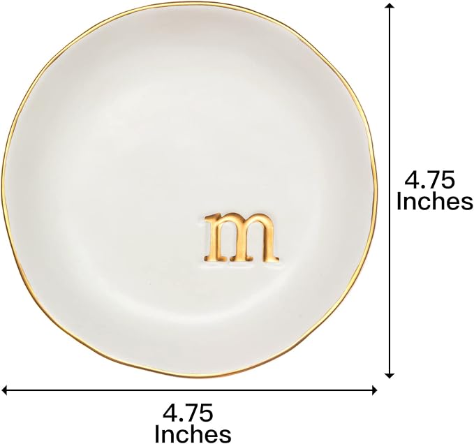 COLLECTIVE HOME - Ceramic Jewelry Tray, Decorative Trinket Dish for Rings Earrings Necklaces Bracelet Watch Keys, Birthday Mother's Day Christmas Gift for Women, 4.75", White Surface (M) - Image 3
