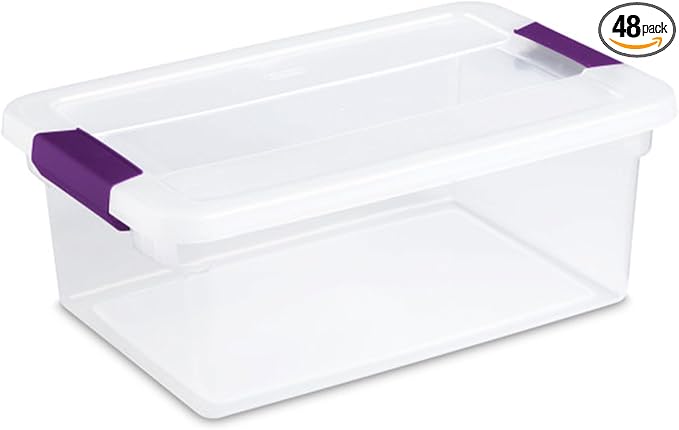 Sterilite 48-Pack 15 Quart ClearView Latch Box, Stackable Organizer Bins with Latching Lids - Clear Plastic Organization Containers for Closet, Bedroom, Shelving Units and Everyday Home Storage by Sterilite