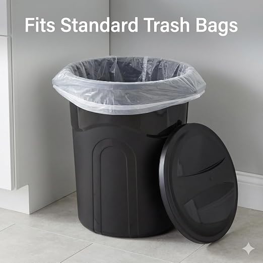 20 Gallon Heavy Duty Trash Can with Secure Click-Lock Lid – Durable All-Weather Plastic Garbage Bin for Outdoor Patio, Garage, Kitchen & Commercial Use – Black Utility Container - Image 4