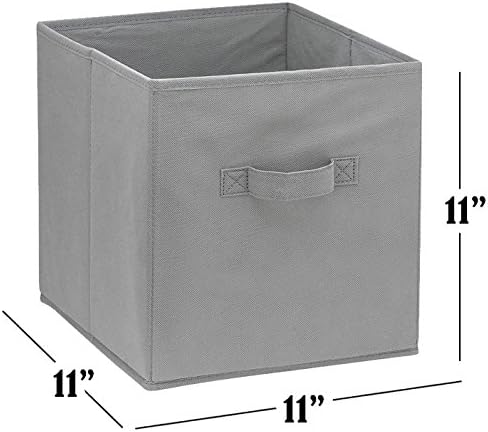Handy Laundry Foldable Cube Storage Bins - 6 Pack - Decorative Fabric Storage Cubes are Collapsible & Great Organizer for Shelf, Closet or Underbed. Convenient for Clothes or Kids Toy Storage (Grey) - Image 4