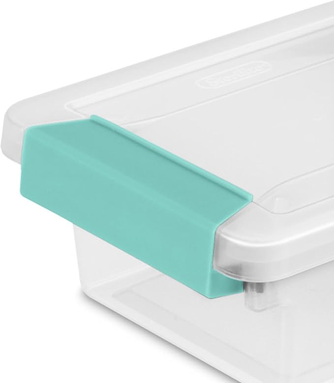 Sterilite 6-Pack Clip Box, Stackable Clear Plastic Bins with Latching Lids, Mini - Writing, Arts or Crafts Supplies Storage Containers for Home, Office, Classroom and Workshop Organization - Image 9