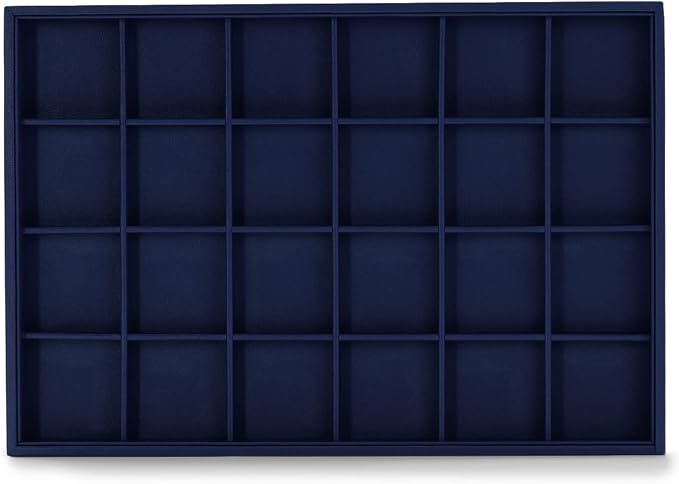 Oirlv Stackable Premium Leather Jewelry Trays 24 Grid Jewelry Organizer for Drawer Rings Earrings Holder Organizer - Image 5