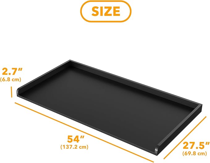 SpaceAid Washer Dryer Countertop, Laundry Wood Shelf Topper with Edge, 54" Width x 27.5" Depth Cover Guard Organizer for Washer and Dryer Laundry Hamper Counter Storage Organization (Black) - Image 2